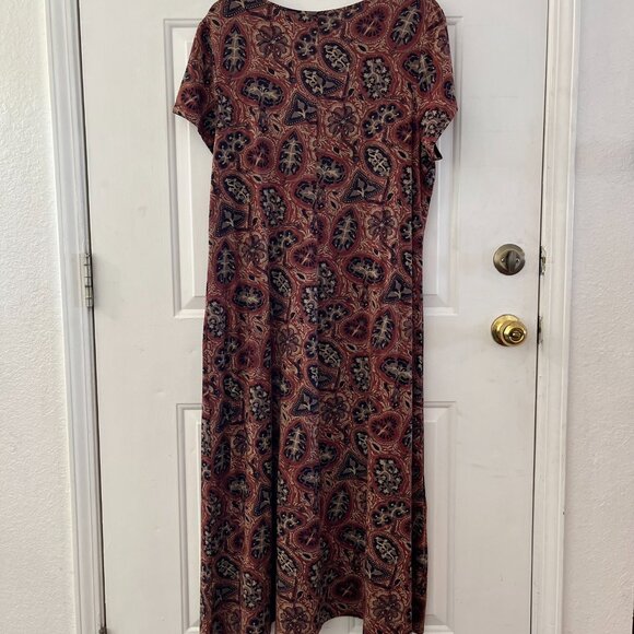 Peruvian Connection Woman's Plus-Size Brown Floral Casbah Maxi Dress Sz XXL - Picture 6 of 11